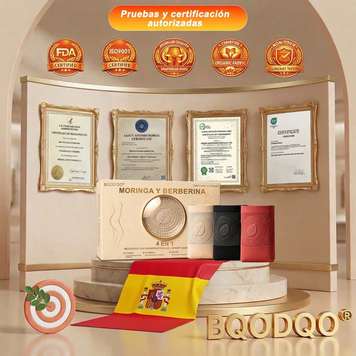 Tienda Oficial de la Marca | 💎 BQODQO® 2026 Moringa & Berberina 4-en-1 Pantalones Esculpe y Quema Grasa con Micro-Partículas